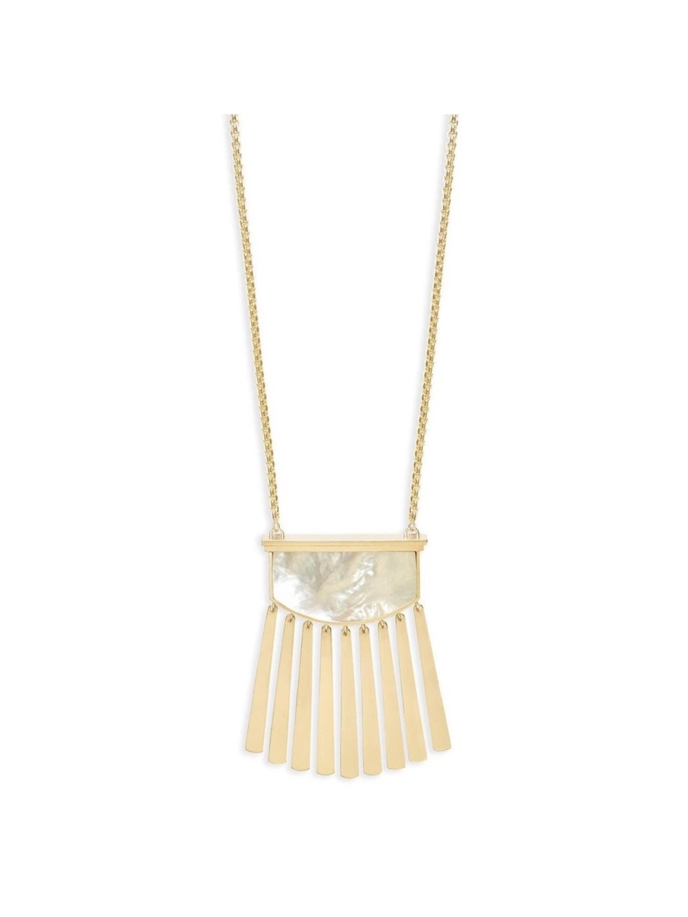 Kendra Scott Ellen Long Pendant Necklace Gold White mother of Pearl-NWOT